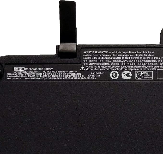 SN03XL Laptop Battery Replacement for HP EliteBook 820 G3 725 G3 Series SN03044XL HSTNN-DB6V 800232-241 800514-001 (11.4V 44Wh)