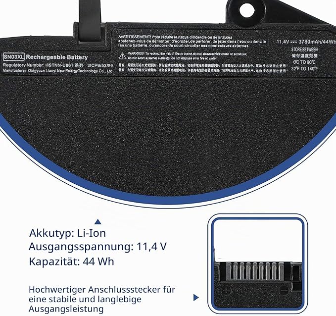 SN03XL Laptop Battery Replacement for HP EliteBook 820 G3 725 G3 Series SN03044XL HSTNN-DB6V 800232-241 800514-001 (11.4V 44Wh)